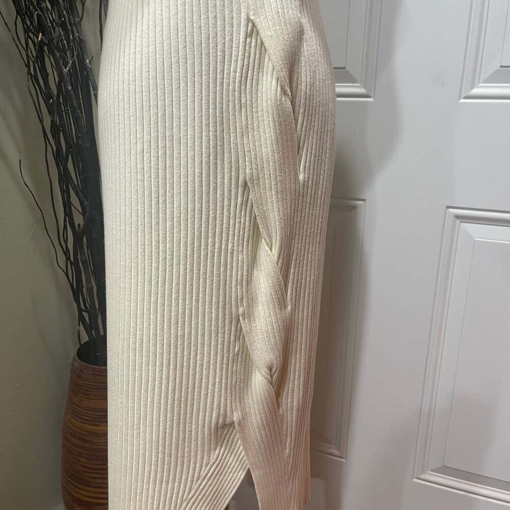 Maeve Anthropologie Desiree Knit Midi Skirt in Ivory